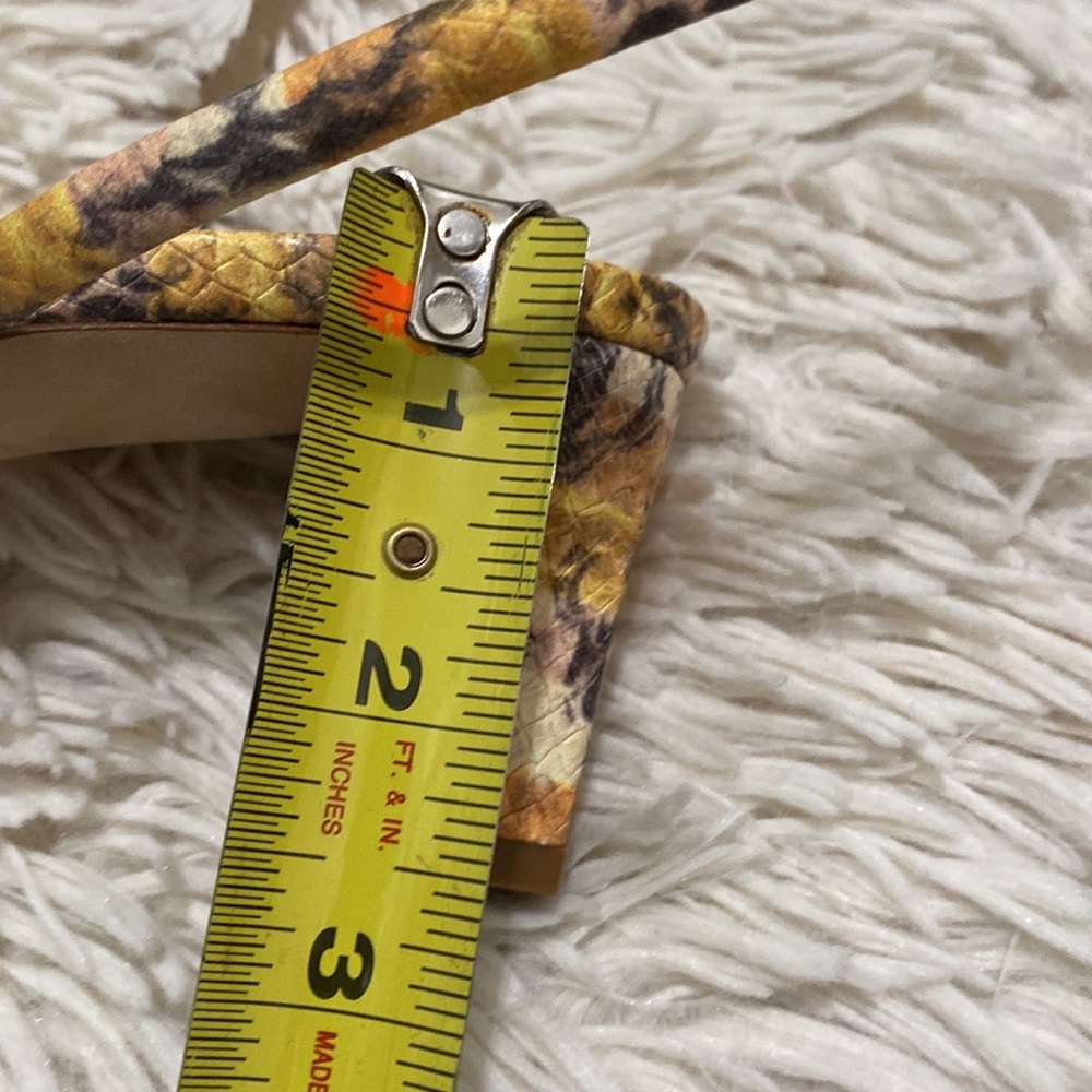 Sandro Ankle wrap around Maeva Yellow Brown snake-effect leather sandal 8 Animal - Picture 11 of 11